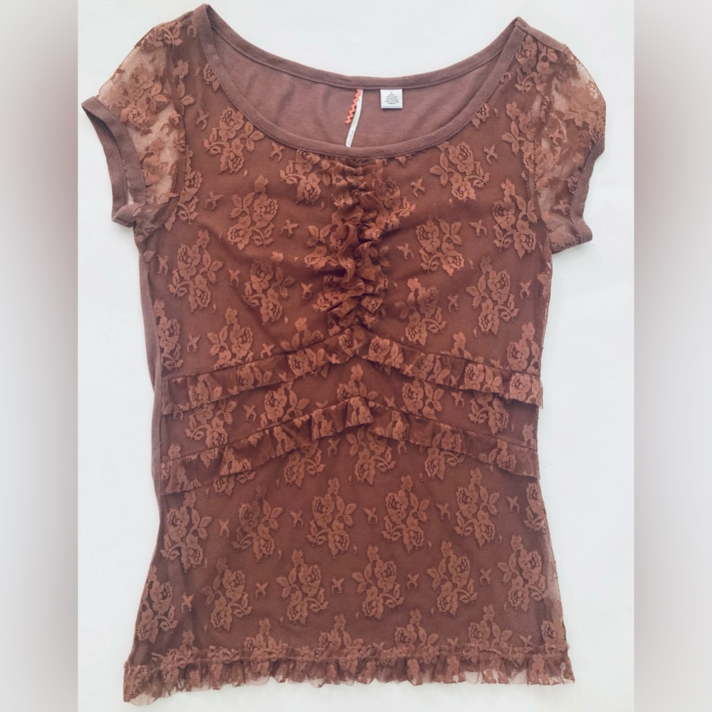 Anthropologie RicRac lace Top size XS S